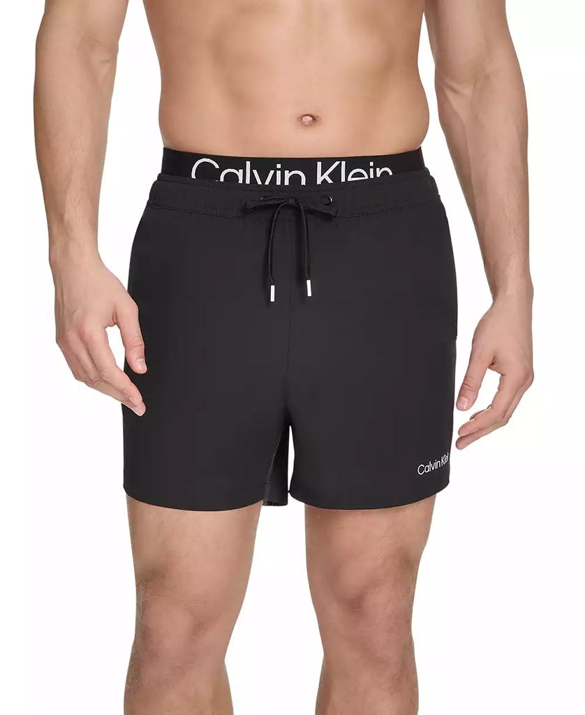 Calvin Klein Men's Logo Elastic Waist Modern Euro 5" Volley Swim Trunks