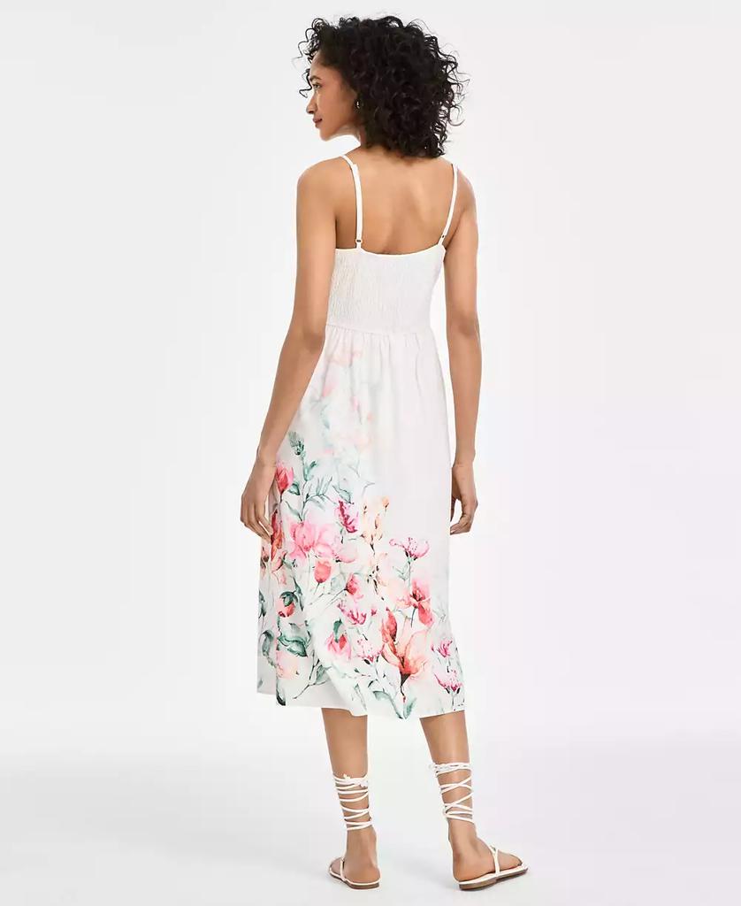 City Studios Juniors' Scalloped-Neck Placed Floral Midi Dress