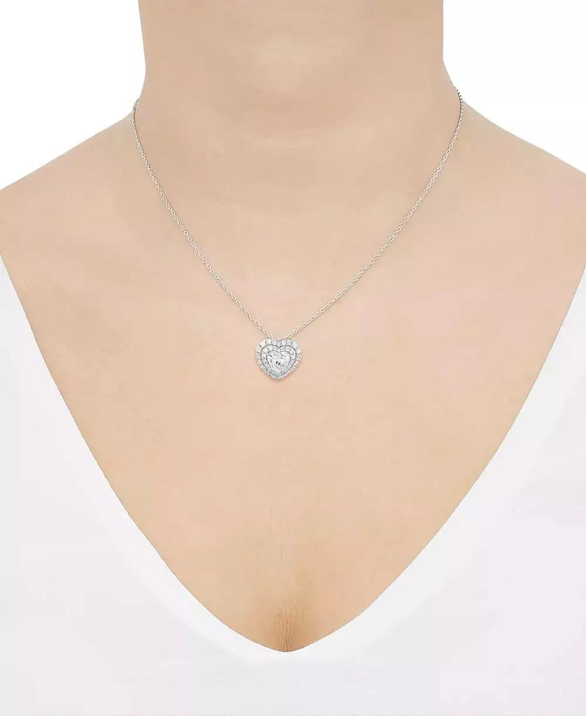Grown With Love Lab Grown Diamond Heart Halo Pendant Necklace (1-1/2 ct. t.w.) in 14k White Gold, 16" + 2" extender 2