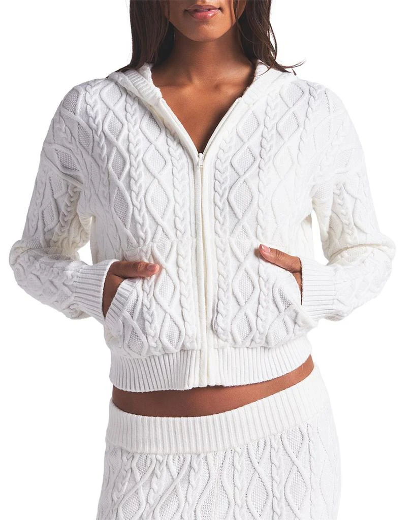 SKIMS Snow Bunny Cable Knit Shrunken Hoodie 1