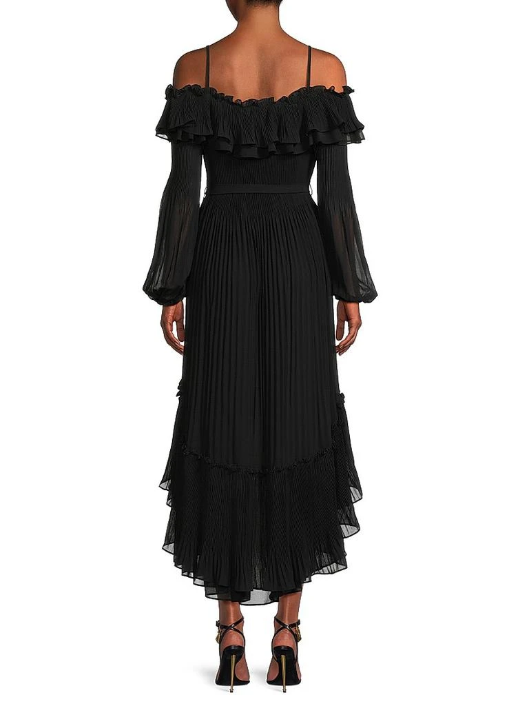 UNGARO Holland Pleated Ruffled High-Low Dress 5