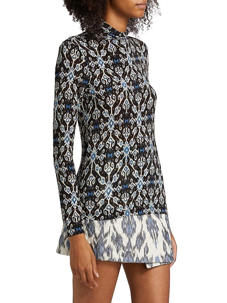 Ulla Johnson Aurelia Abstract Print Turtleneck Top 4