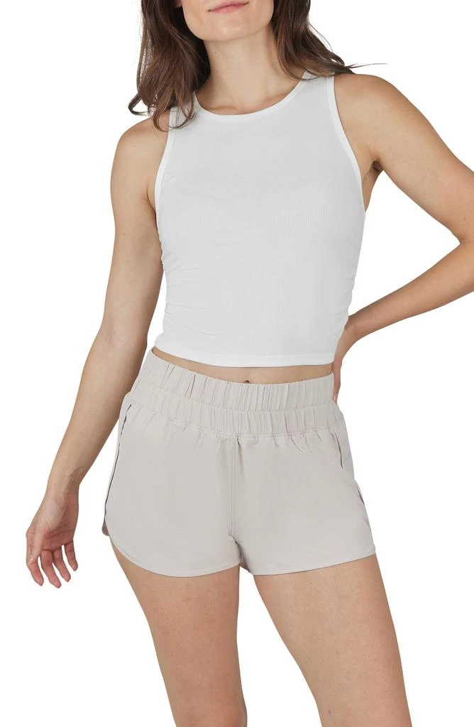 YOGALICIOUS Heavenly Phoebe Rib Knit Crop Tank & Hi-Rise Shorts 2-Piece Set 1