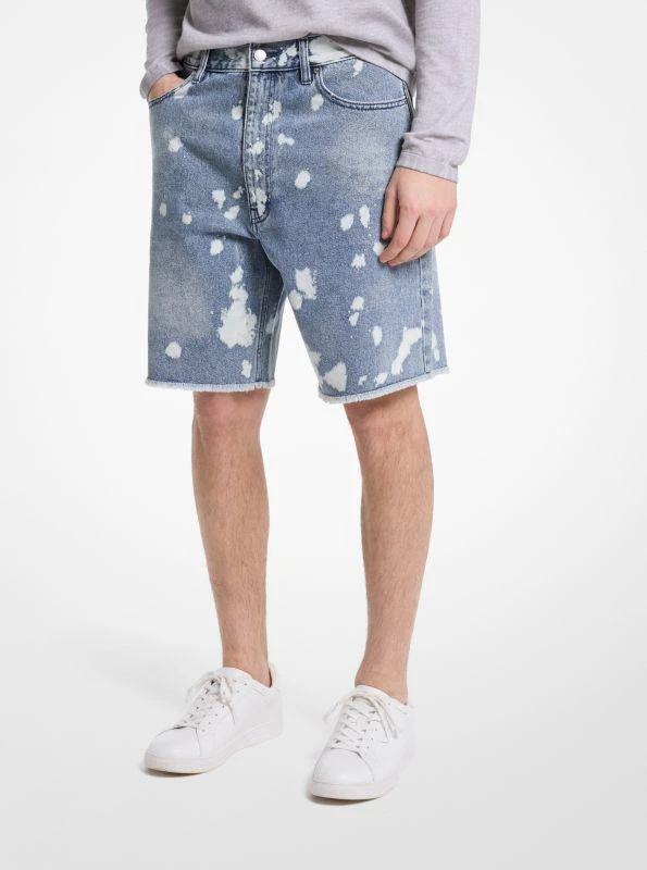 Michael Kors Frayed Splattered Denim Shorts 1