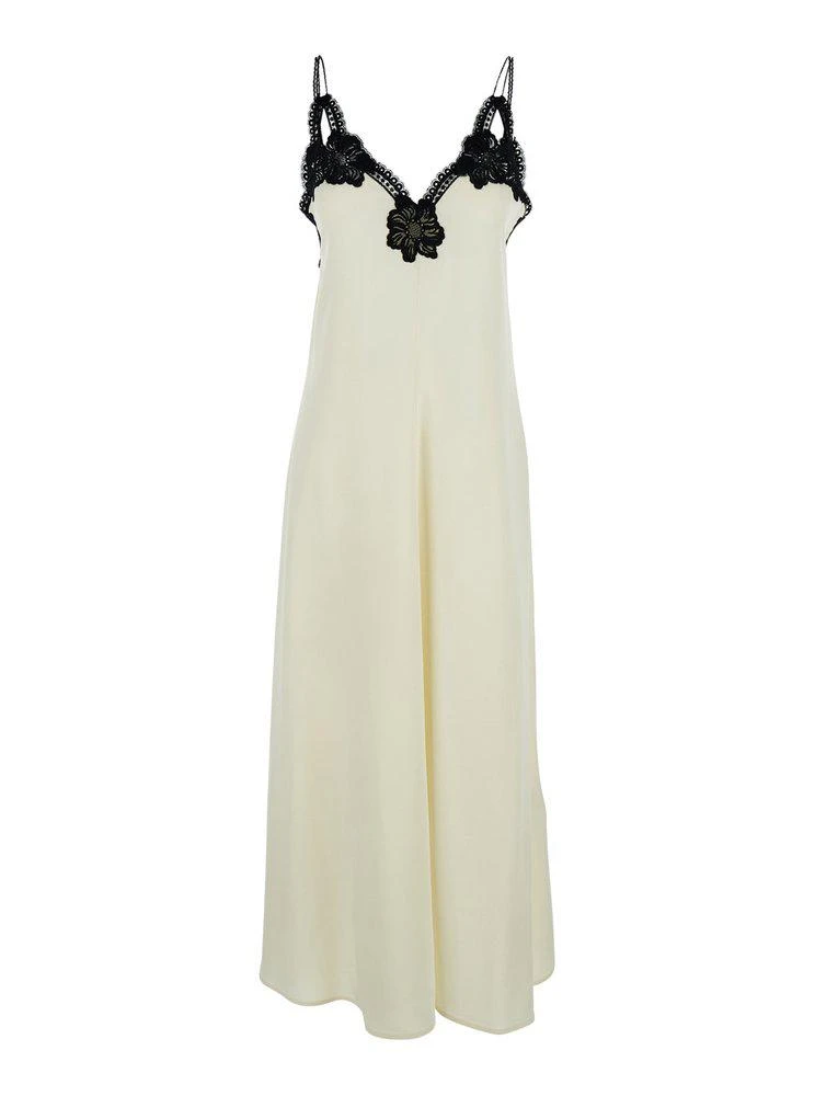 Jil Sander Jil Sander Lace Flower Detailed Midi Dress