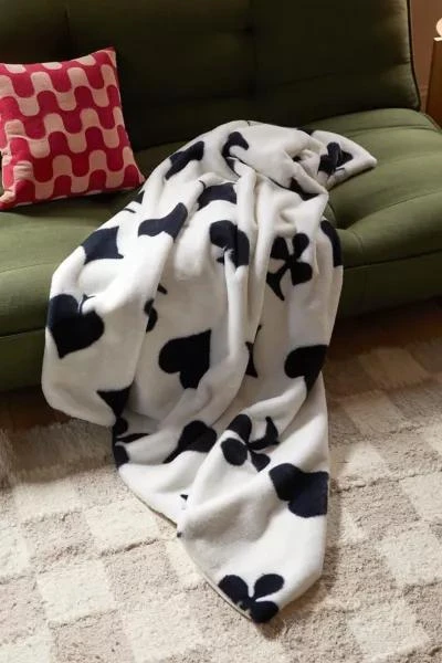 Urban Outfitters Harper Faux Fur Printed Throw Blanket 2