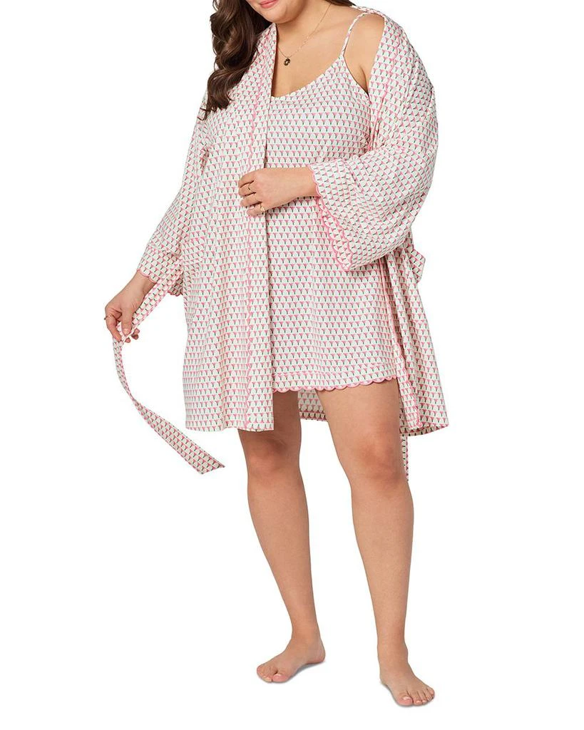 BedHead Pajamas Blossom Geo Banded Collar Stretch Jersey Robe 8