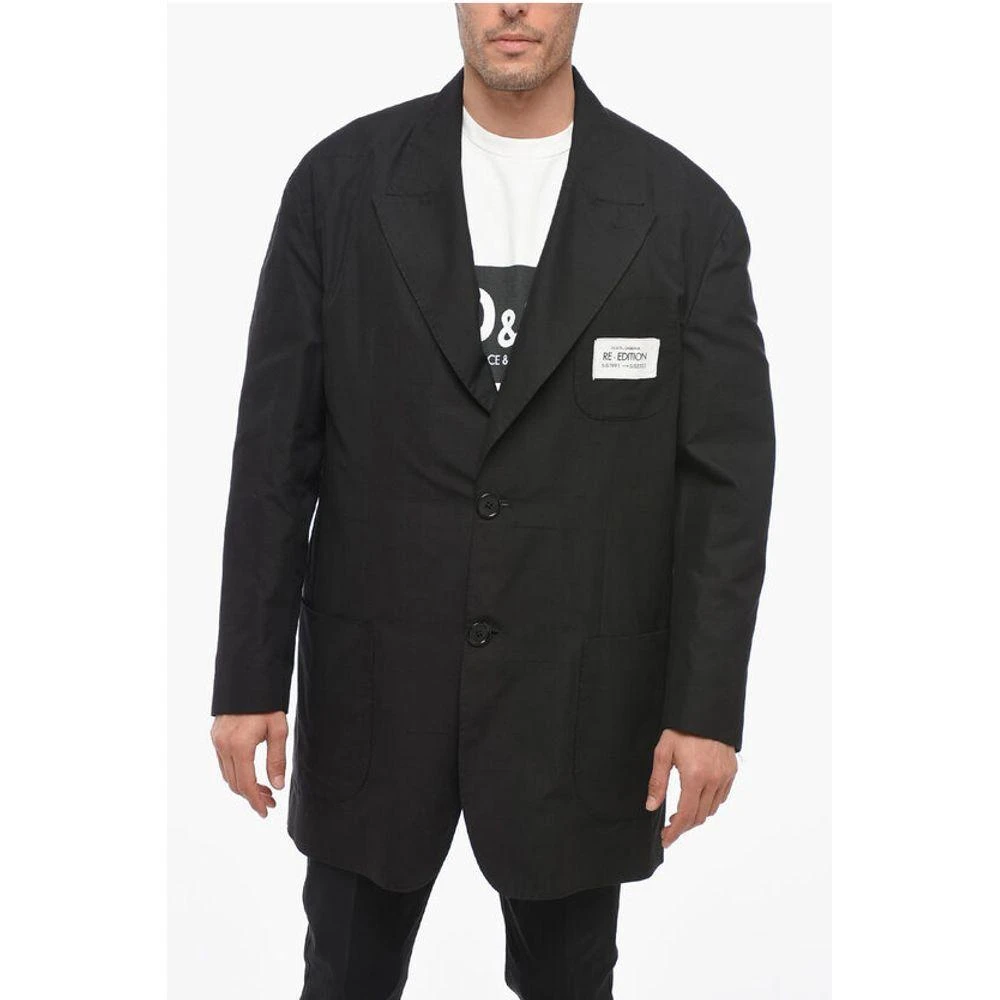 Dolce & Gabbana RE-EDITION Silk Blend Slim Fit Blazer with Peak Men's Lapel 1