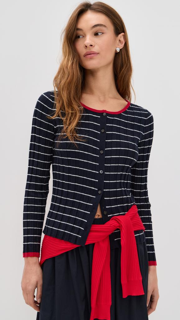 Alex Mill Cerise Ribbed Cardigan