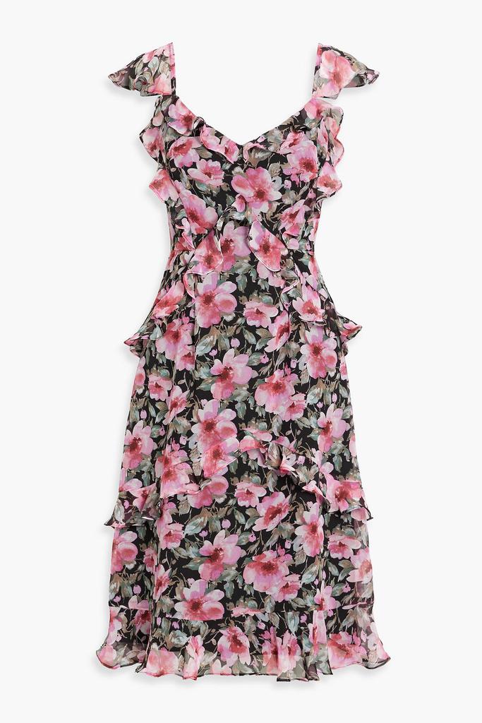 MIKAEL AGHAL Ruffled floral-print chiffon dress