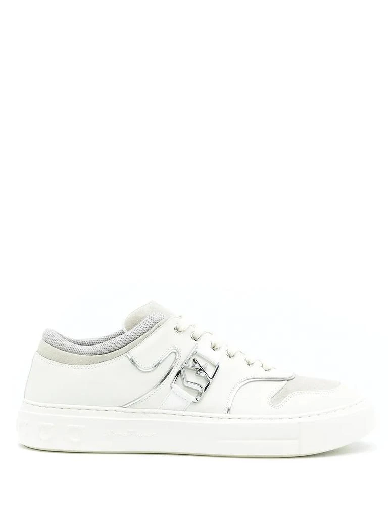 Salvatore Ferragamo Ferragamo Gancini Low-Top Sneakers in WHITE 1