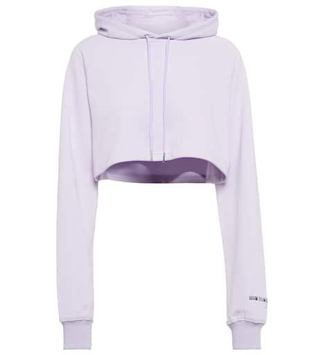 Adam Selman Cropped cotton-blend hoodie