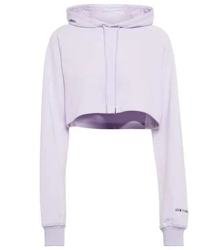 Adam Selman Sport Cropped cotton-blend hoodie 1