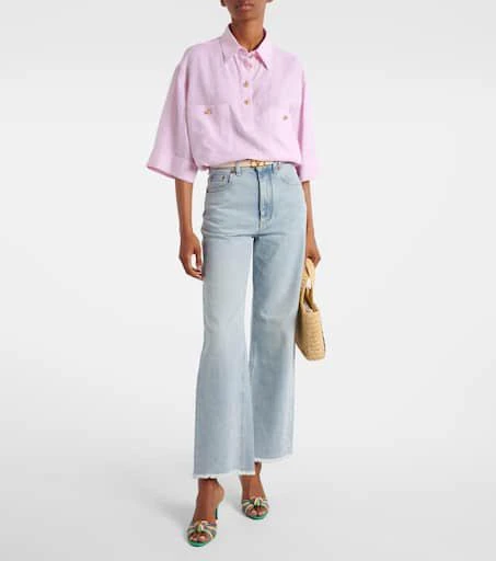 Valentino Oversized linen polo shirt 2