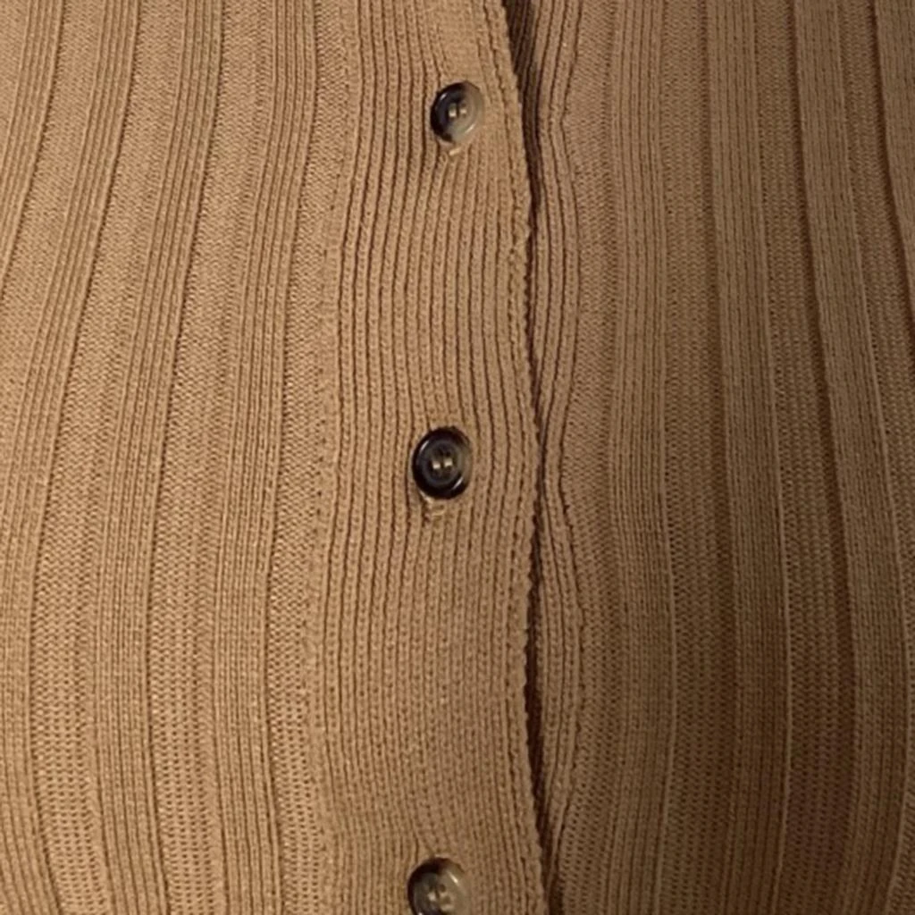 ANINE BING Joslyn Rib Knit Cardigan in Brown Rayon 2