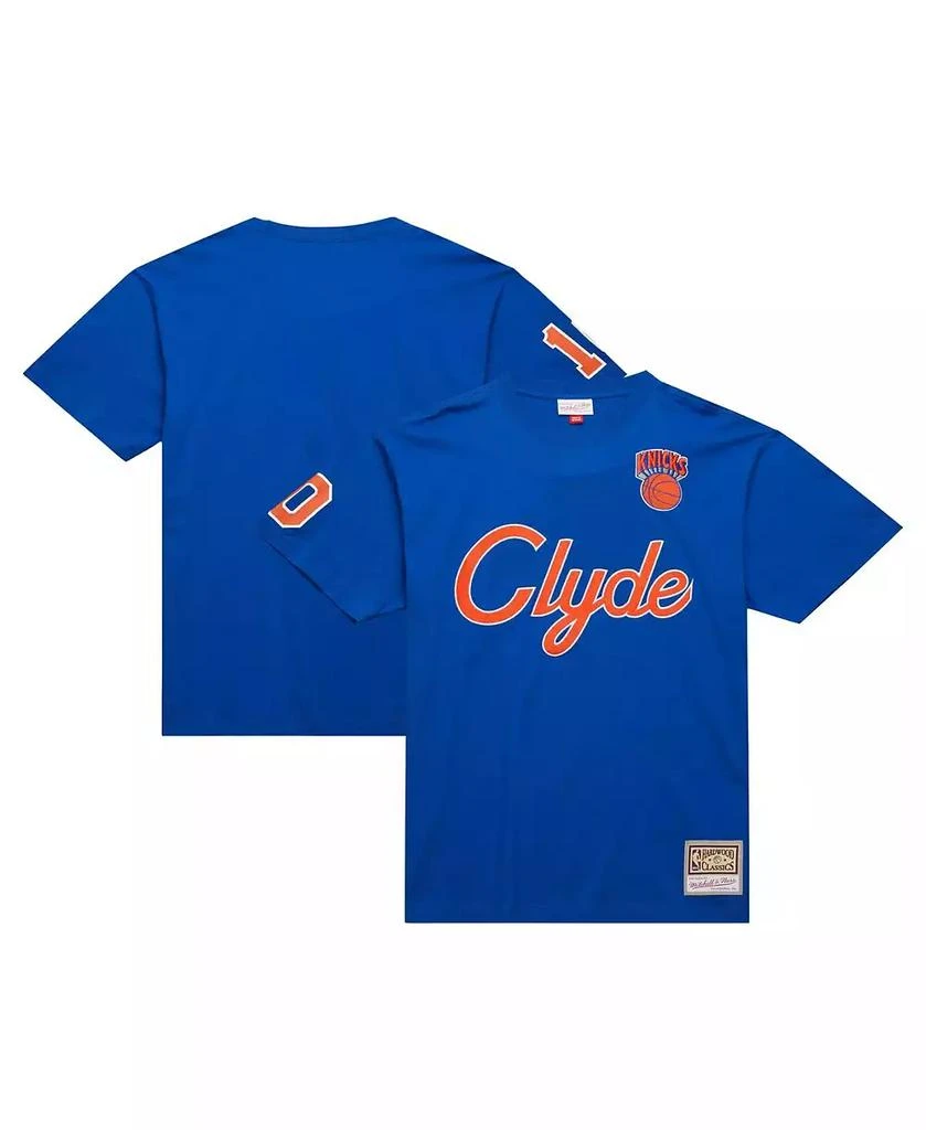Mitchell & Ness Men's Walt Frazier Blue New York Knicks Premium Nickname T-Shirt 1