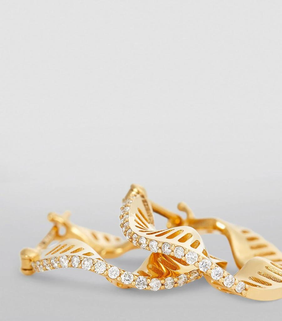 L'ATELIER NAWBAR Yellow Gold and Diamond Cosmic Rays Hoop Earrings 6