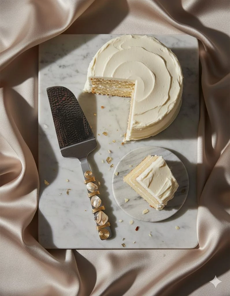 Tiramisu Mother of Pearl Cake Server Set