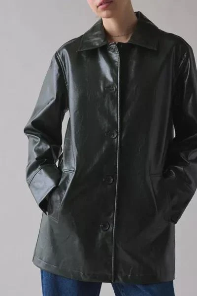 Urban Outfitters UO Jojo Faux Leather Trench Coat 5