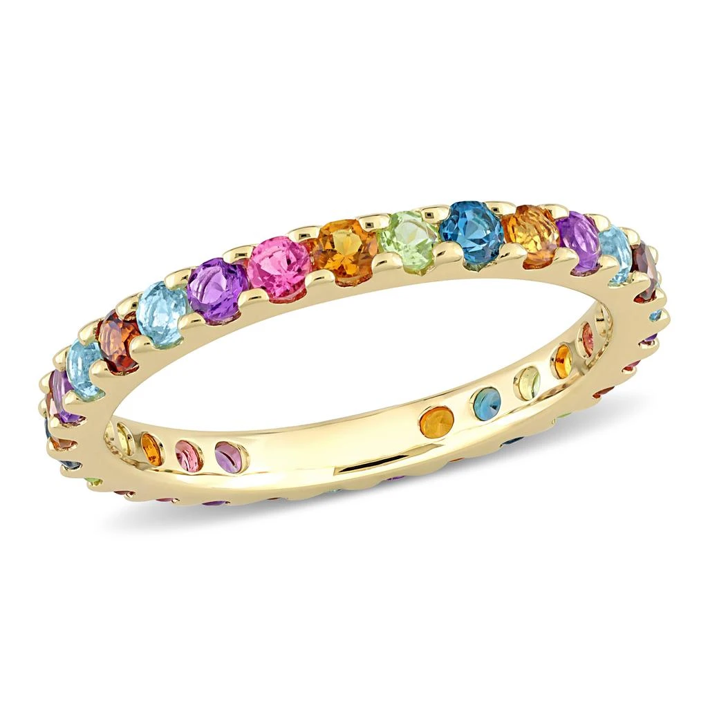 Mimi & Max 1 1/10ct TGW Multi-Color Gemstone Eternity Ring in 10k Yellow Gold 1
