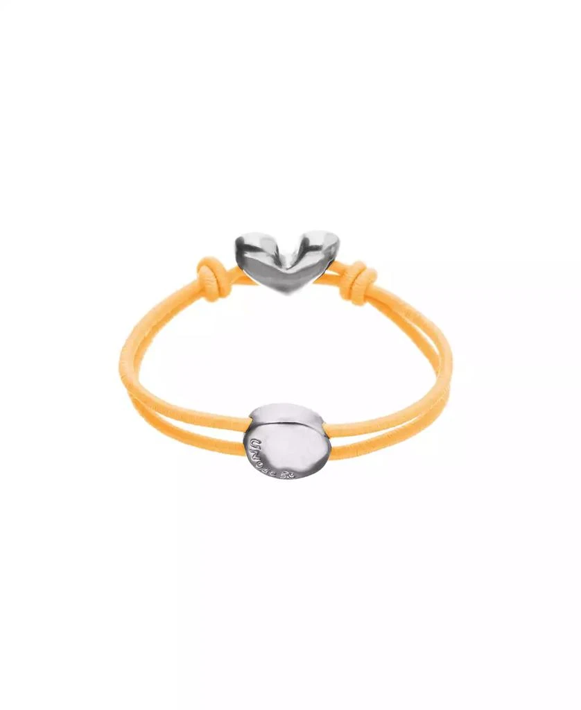 UNOde50 Orange Elastic Thread Sterling Silver Plated Bracelet with Heart 2
