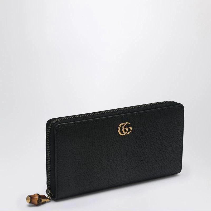 Gucci BLACK ZIP AROUND WALLET WITH BAMBOO DETAIL 1