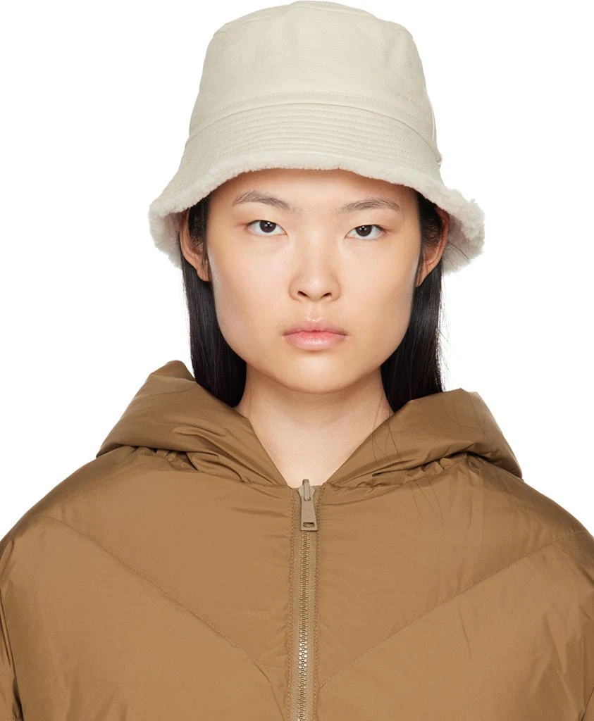 Yves Salomon Off-White Curly Reversible Bucket Hat 1