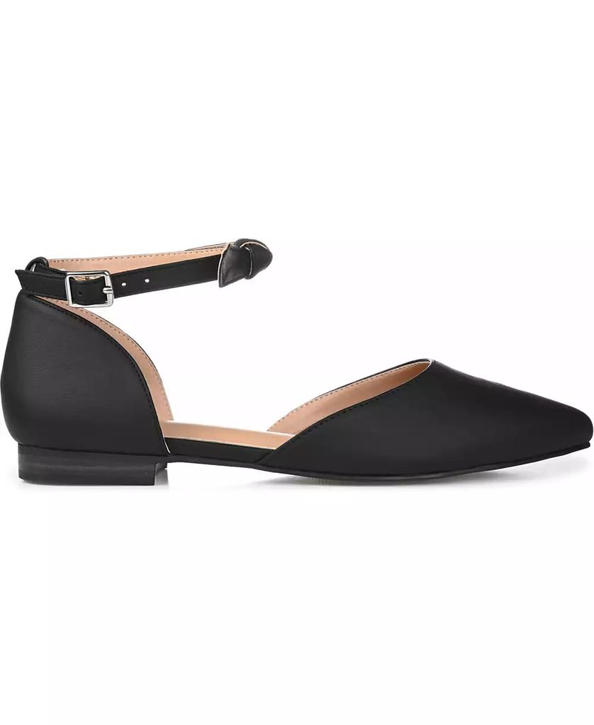Journee Collection Women's Vielo Bow Ankle Strap Flats