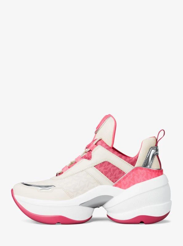 Michael Kors Olympia Mixed-Media Trainer 3