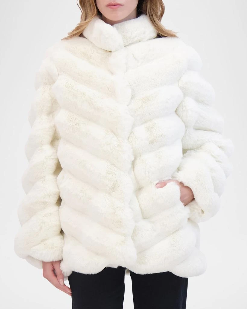 Theia Chinchilla Faux Fur Jacket 2