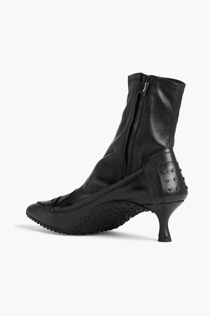 Alessandro Dell'Acqua Grosgrain-trimmed stretch-leather ankle boots 3