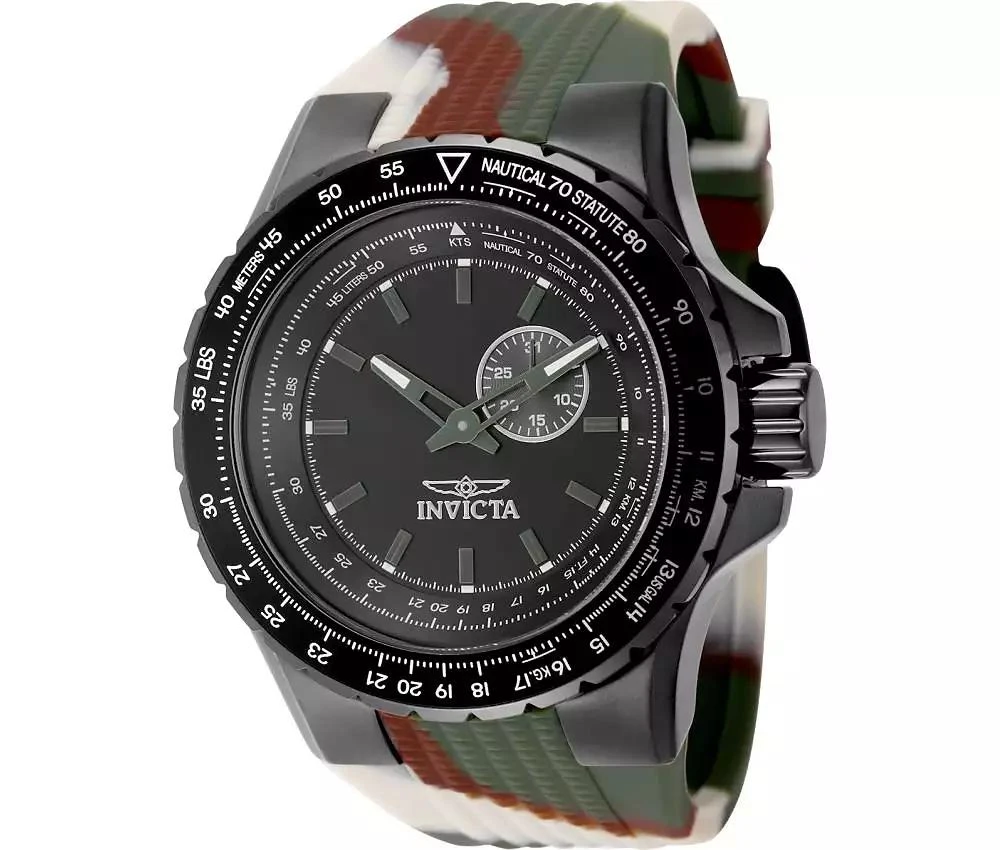 Invicta Men's 49730 Aviator Quartz VD72 Black Dial Watch 1