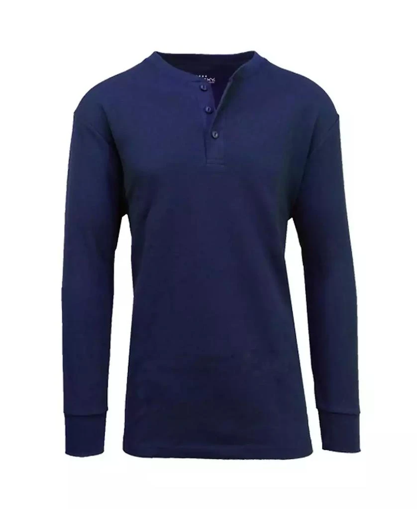 Galaxy By Harvic Men's Long Sleeve Thermal Henley Tee 8