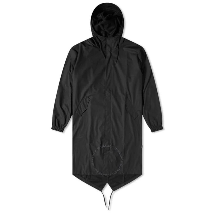 RAINS Men
s Black Fishtail Raincoat Parka