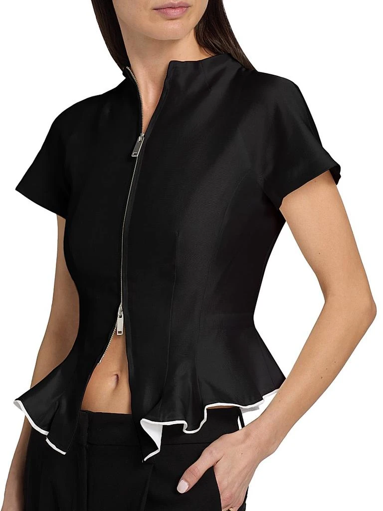 Staud Maelle Wool-Blend Peplum Top 6