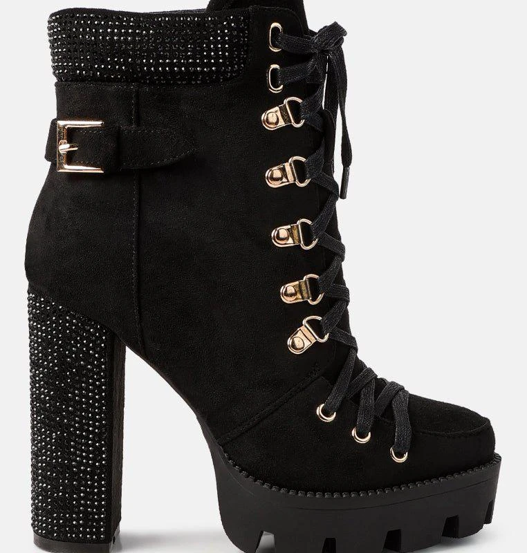London Rag Birch Block Heeled Ankle Boots 1