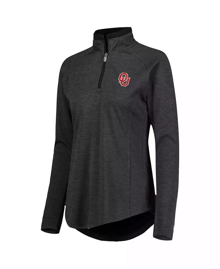 CHAMPION Women's Heathered Black Oklahoma Sooners Core Raglan Quarter-Zip Jacket 3