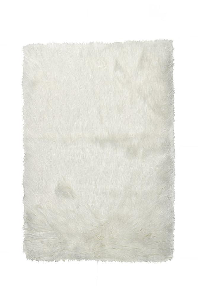 LUXE Hudson Faux Fur Rug/Throw - 5ft. x 8ft- Off White
