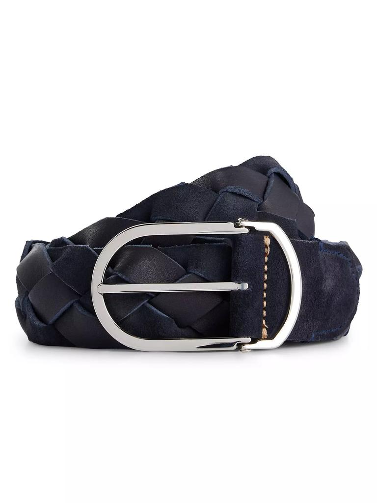 BOSS Woven-Suede Belt with Buckle