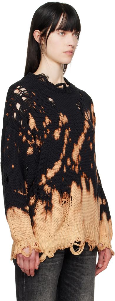 R13 Black Bleached Oversized Sweater