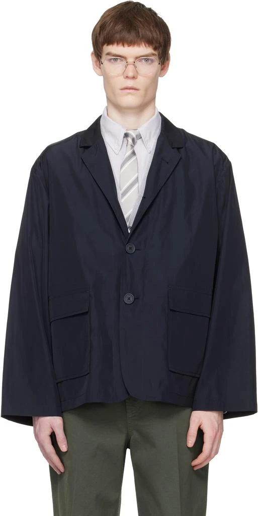 Thom Browne Navy Packable Flap Pocket Blazer