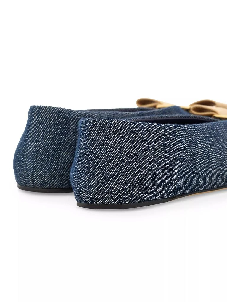 Salvatore Ferragamo Vanna Denim Flats 5