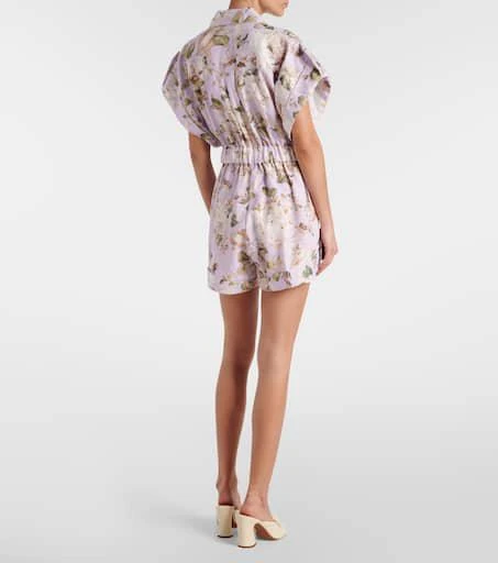 Zimmermann Acacia floral linen playsuit 3