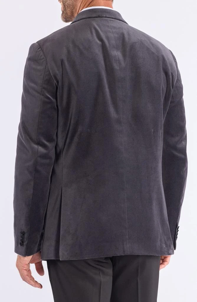 SAVILE ROW CO Mid Grey Velvet Blazer 2