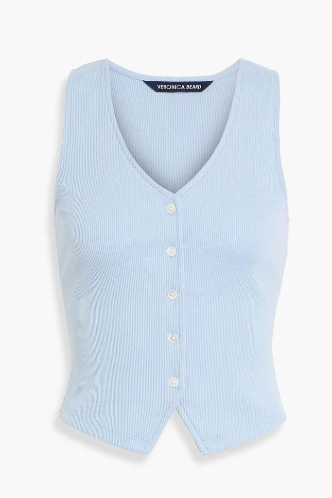 VERONICA BEARD Hoorne ribbed Pima cotton-blend top