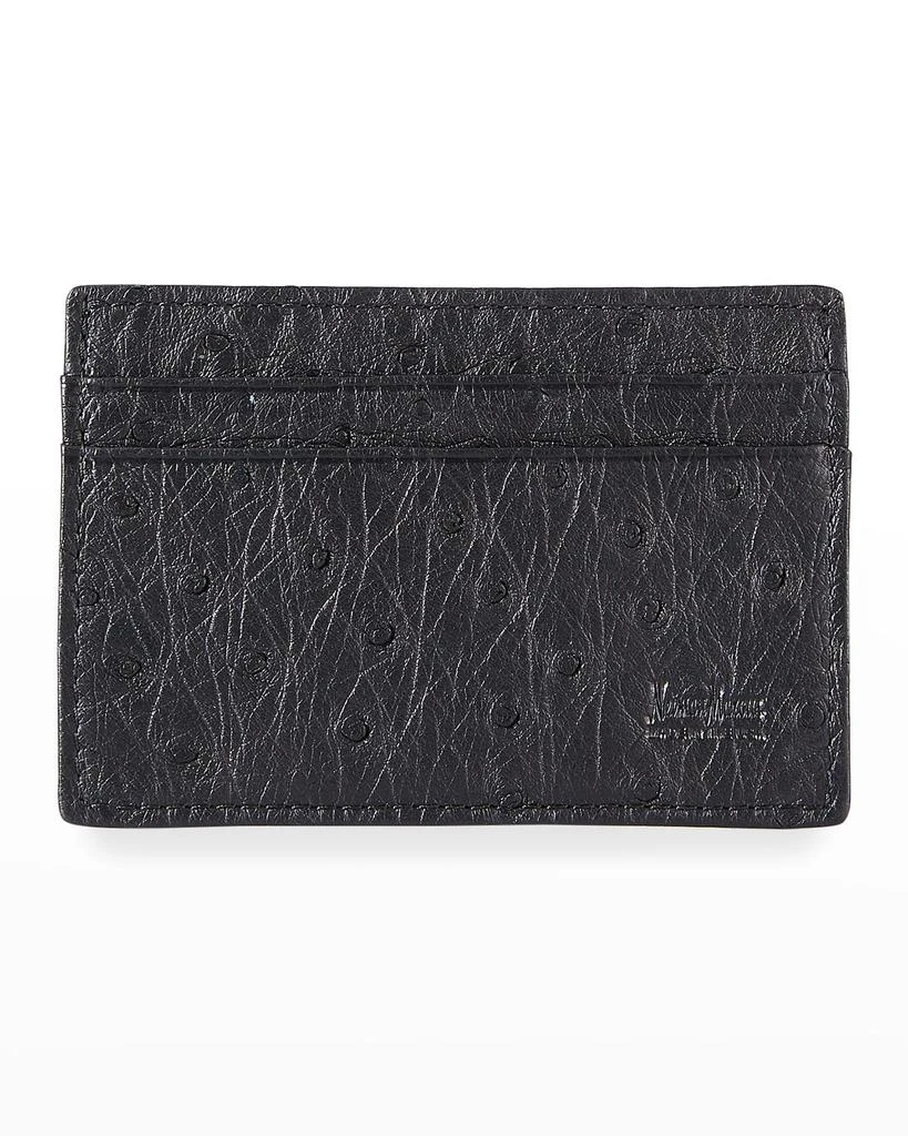 Abas Men's Flat Ostrich Card Case 2