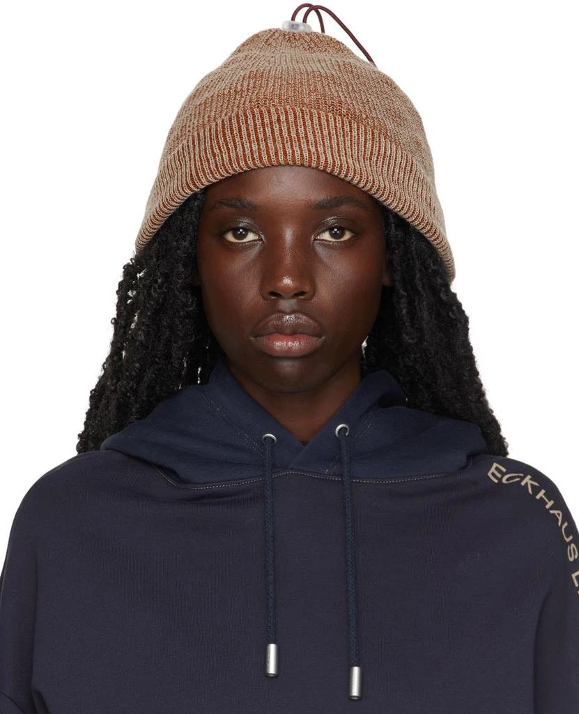 Eckhaus Latta Grey & Orange Stop Beanie 1
