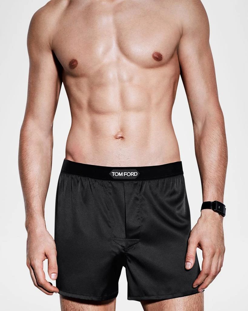 Tom Ford Men's Silk Jacquard Logo Boxers 2
