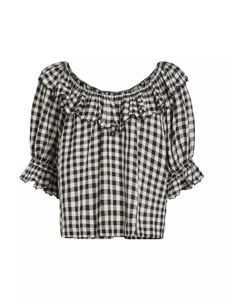 DÔEN Samara Gingham Ruffled Top 1
