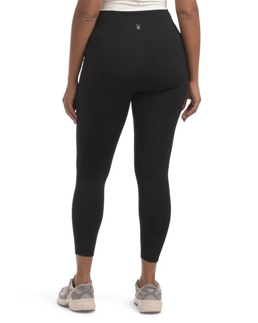 Spyder Fleece Lined Cold Gear Ankle Leggings With Side Pockets 2
